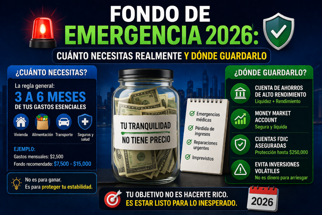 Fondo de Emergencia 2026: Cuánto necesitas realmente y dónde guardarlo