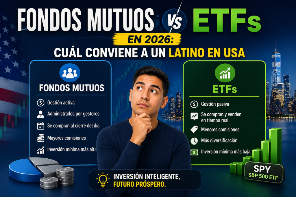 Fondos Mutuos vs ETFs en 2026: Cuál conviene a un latino en USA