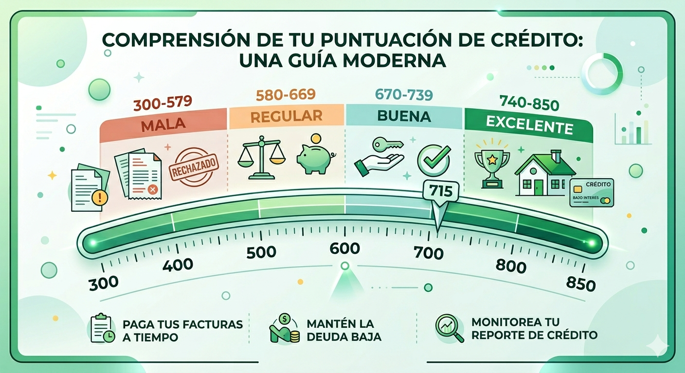 Escala de credit score en Estados Unidos explicada para latinos