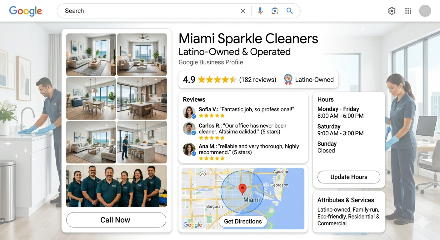 Perfil de Google Business para negocios latinos en USA