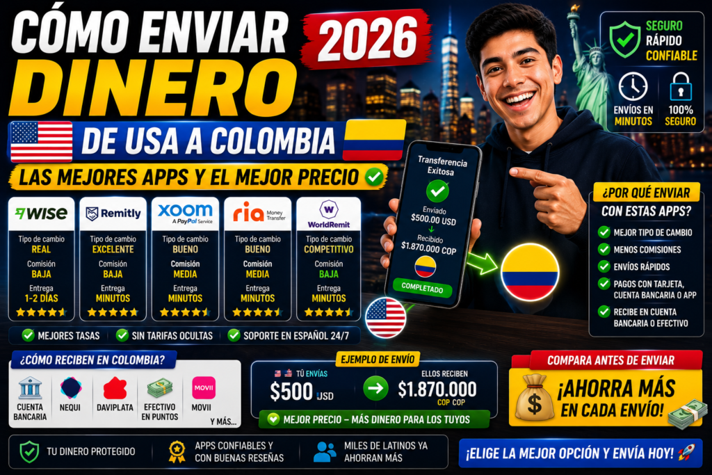 Cómo Enviar Dinero de USA a Colombia