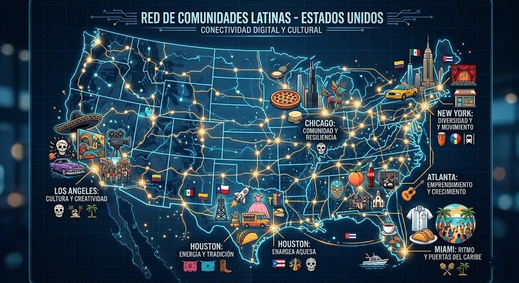 Comunidades latinas en USA conectadas por tecnología 2026