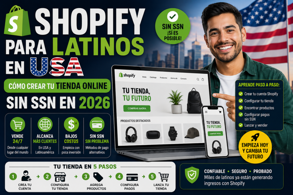 Shopify para Latinos en USA: Cómo Crear tu Tienda Online sin SSN en 2026