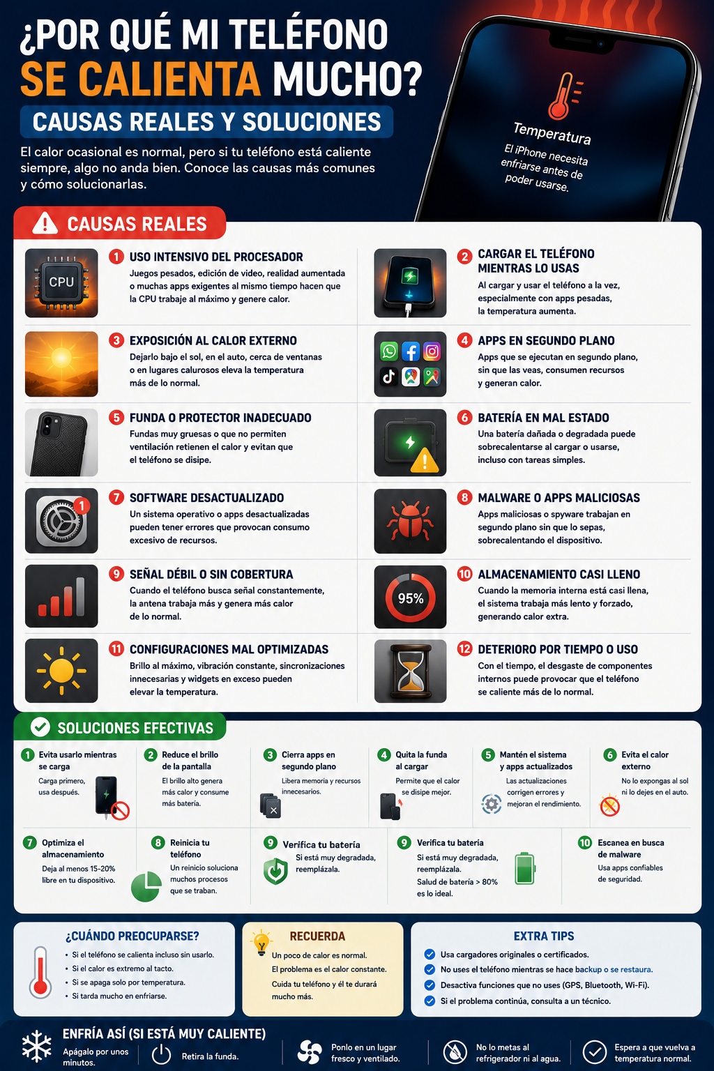 ¿Por qué mi teléfono se calienta mucho? Causas reales y soluciones
