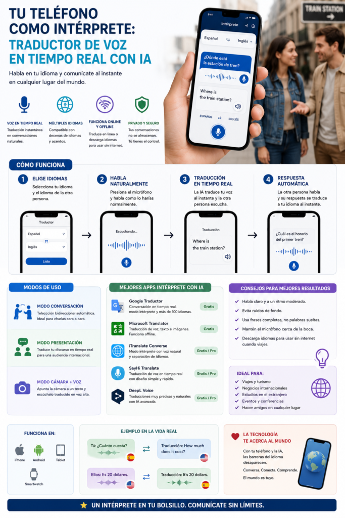 Tu celular como intérprete: traductor de voz en tiempo real con IA