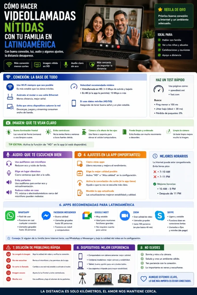 Cómo hacer videollamadas nítidas con tu familia en Latinoamérica